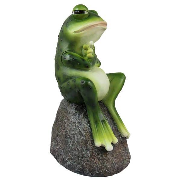 Angry Frog Statue Raised Middle Finger-5