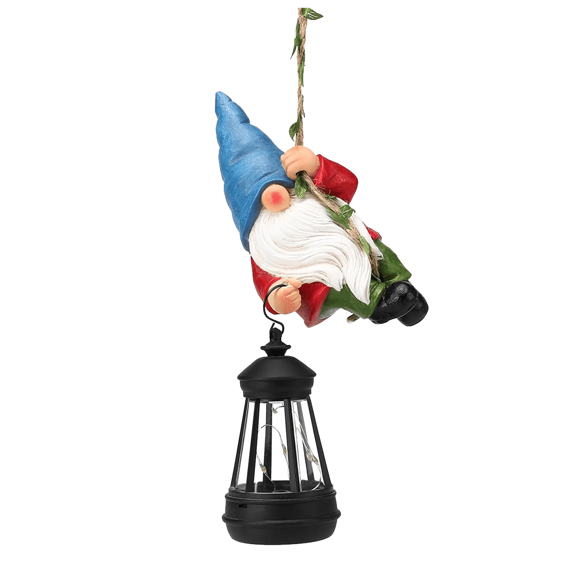 Hanging Cut Gnome Carry Solar LED Lantern