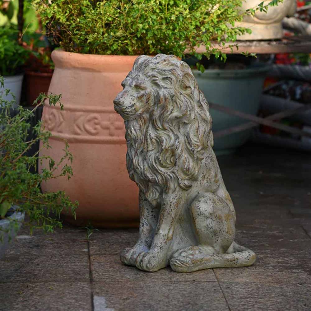 Large Concrete Porch Lion Statue-1