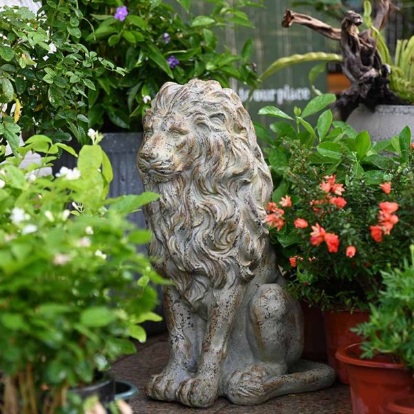 Large Concrete Porch Lion Statue-2