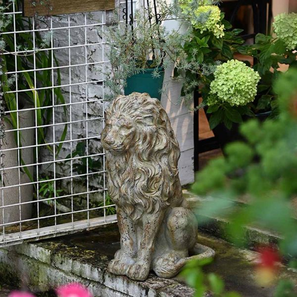 Large Concrete Porch Lion Statue - Image 4