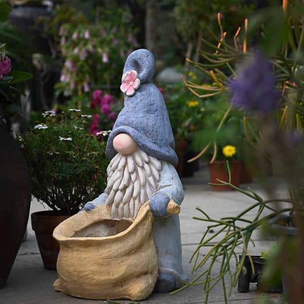 Large Concrete Whitebeard Gnome Planter Statue-1