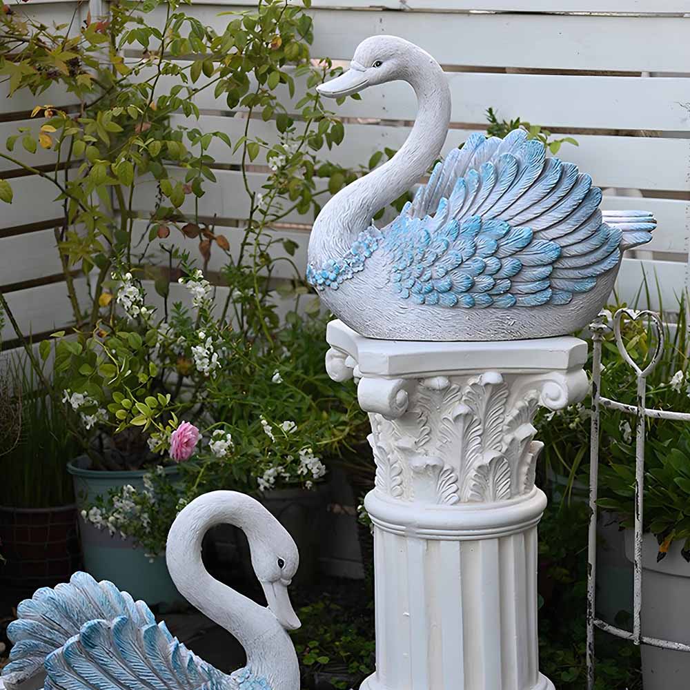 Large Swan Goose Planter Statue Hand-painted-2