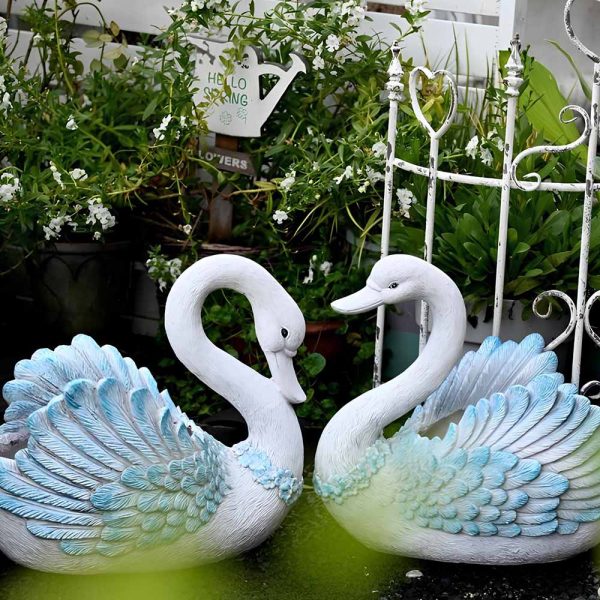 Large Swan Goose Planter Statue Hand-painted-3