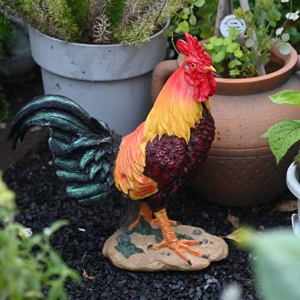 Lifelike Large Rooster Statue for Outdoor Garden Decor - Image 4