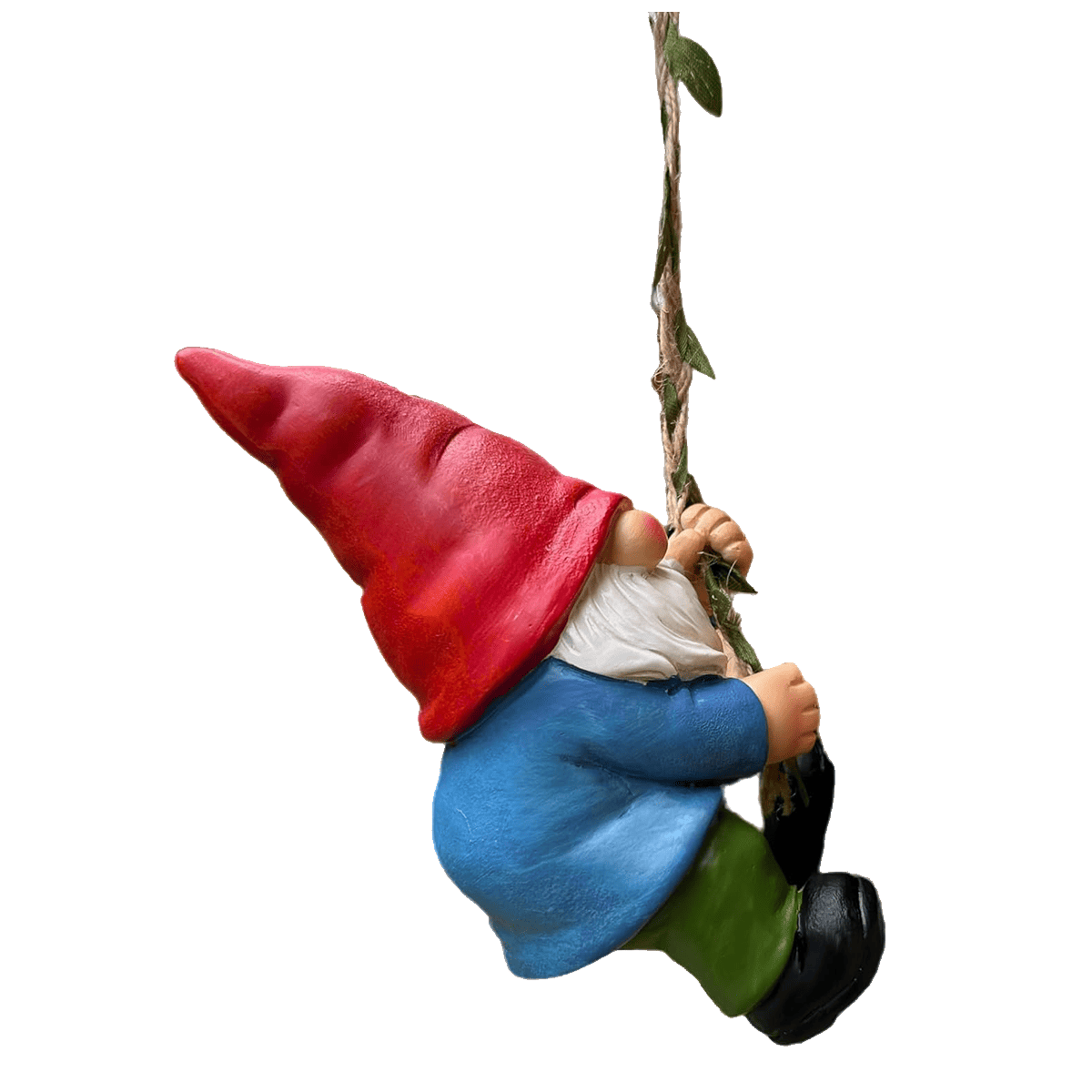 Run Away Gnome Figurine Climbing on The Wall