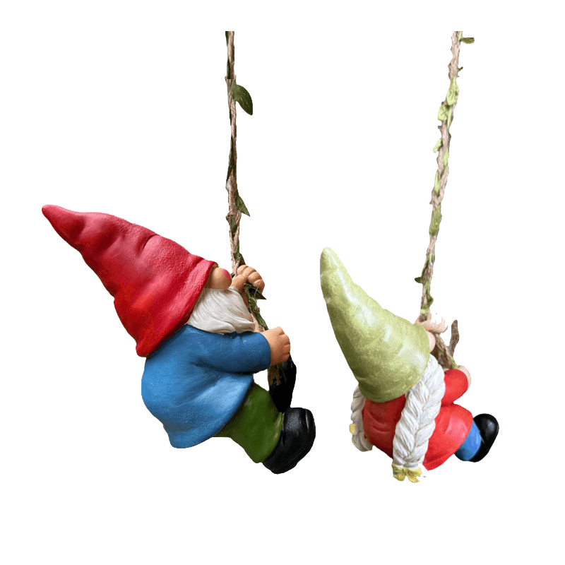 Runaway Gnome Figurine Climbing on The Wall Set 0f 2 featured image