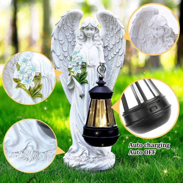 Winged Angel Statue Carry Solar Lantern - Image 4